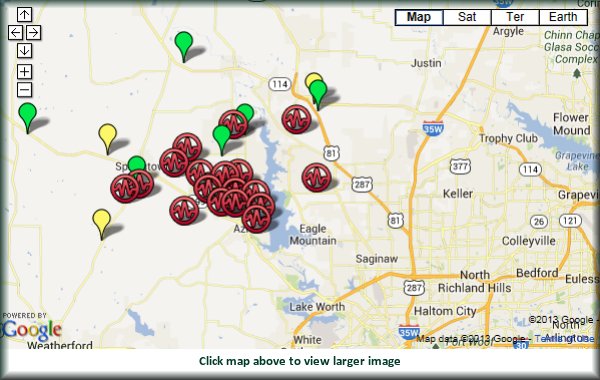 Dallas-Fort Worth Area earthquakes in November, 2013