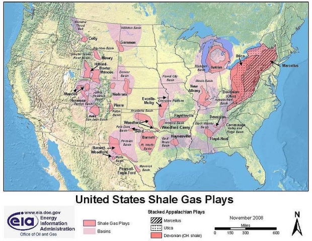 US shale gas basin map