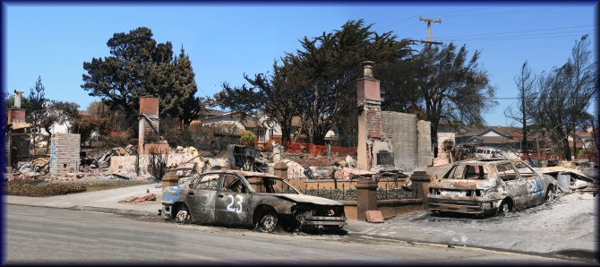 San Bruno Creedmoor residential neighborhood after pipeline explosion, 2010